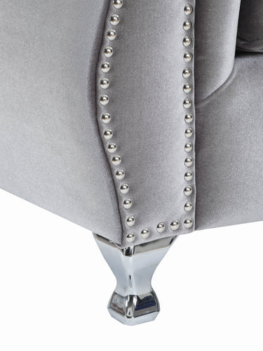 COASTER LIVING-ROOM FROSTINE BUTTON TUFTED CHAIR SILVER