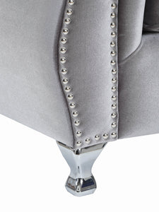 COASTER LIVING-ROOM FROSTINE BUTTON TUFTED CHAIR SILVER