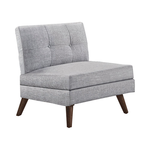COASTER LIVING-ROOM CHURCHILL BUTTON TUFTED ARMLESS CHAIR GREY