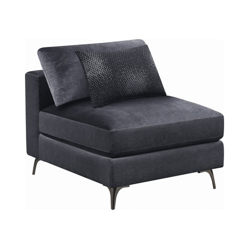 COASTER LIVING-ROOM SCHWARTZMAN REMOVABLE CUSHION ARMLESS CHAIR CHARCOAL