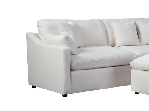 COASTER LIVING-ROOM HOBSON SLOPED TRACK ARMS RAF CHAIR OFF-WHITE