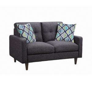 COASTER LIVING-ROOM WATSONVILLE TUFTED BACK LOVESEAT GREY