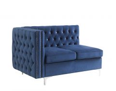 ACME JASZIRA BLUE VELVET MODULAR - ARMLESS LOVESEAT W/2 PILLOWS