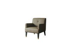 ACME HOUSE BEATRICE TAN PU & CHARCOAL FINISH ACCENT CHAIR W/1 PILLOW
