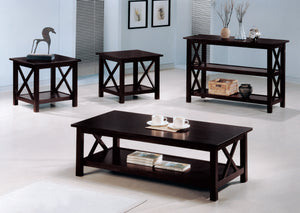 COASTER LIVING-ROOM 3-PIECE OCCASIONAL TABLE SET DEEP MERLOT