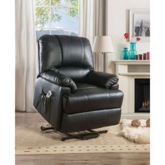 ACME IXORA BLACK PU RECLINER W/POWER LIFT & MASSAGE