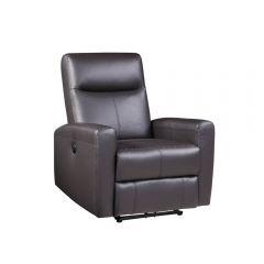 ACME BLANE BROWN TOP GRAIN LEATHER MATCH POWER MOTION RECLINER