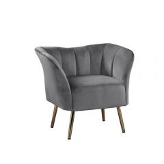 ACME REESE GRAY VELVET & GOLD FINISH ACCENT CHAIR