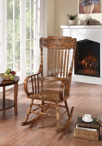 COASTER OFFICE-ACCESSORY WINDSOR BACK ROCKING CHAIR WARM BROWN