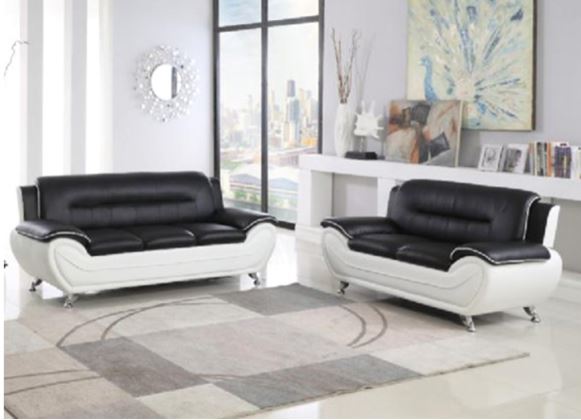 TODAYS FURNITURE 6001 BLACK/WHITE SOFA SET