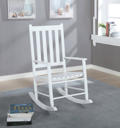 COASTER OFFICE-ACCESSORY SLAT BACK WOODEN ROCKING CHAIR WHITE