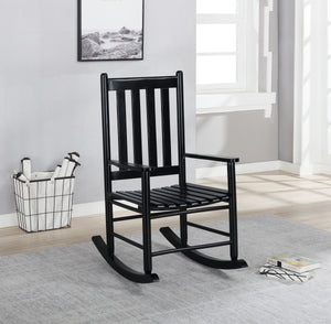 COASTER OFFICE-ACCESSORY SLAT BACK WOODEN ROCKING CHAIR BLACK