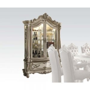 ACME VERSAILLES BONE WHITE FINISH CURIO