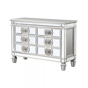 ACME VARIAN MIRRORED & ANTIQUE PLATINUM FINISH SERVER