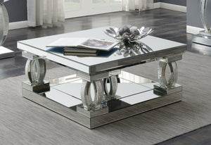 COASTER LIVING-ROOM AVONLEA SQUARE COFFEE TABLE WITH LOWER SHELF CLEAR MIRROR