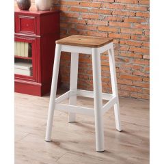 ACME JACOTTE NATURAL & WHITE BAR STOOL