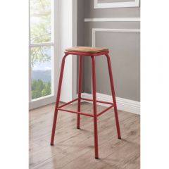 ACME SCARUS NATURAL & RED BAR STOOL (SET-2)