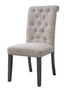 ACME YABEINA BEIGE LINEN & GRAY FINISH SIDE CHAIR (SET-2)