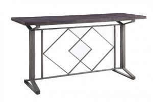 ACME EVANGELINE SALVAGED BROWN & BLACK FINISH COUNTER HEIGHT TABLE