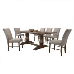 ACME LEVENTIS WEATHERED OAK FINISH DINING TABLE
