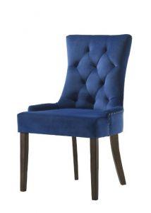 ACME FARREN BLUE VELVET & WEATHERED OAK FINISH SIDE CHAIR (SET-2)