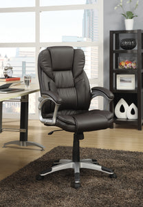 COASTER OFFICE-ACCESSORY ADJUSTABLE HEIGHT OFFICE CHAIR DARK BROWN AND SILVER