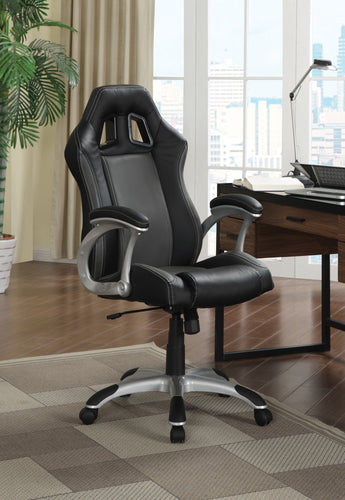 Coaster Roger Upholstered Adjustable Black / Grey Home Office Desk Chair
