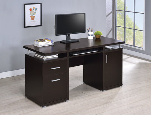 COASTER OFFICE-ACCESSORY TRACY 2-DRAWER COMPUTER DESK CAPPUCCINO