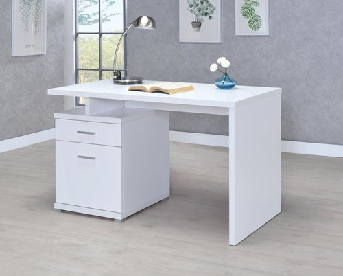 COASTER OFFICE-ACCESSORY IRVING 2-DRAWER OFFICE DESK WITH CABINET WHITE