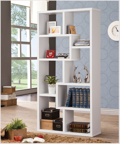 COASTER OFFICE-ACCESSORY 10-SHELF BOOKCASE WHITE