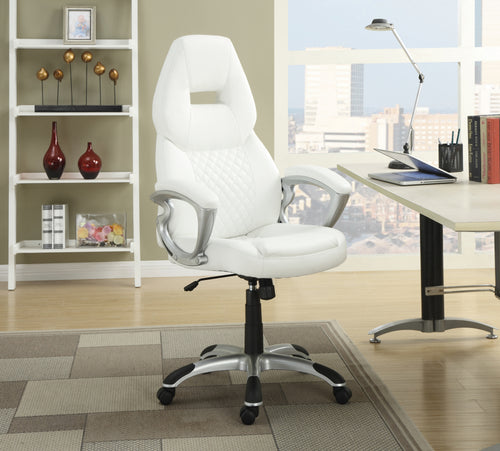 COASTER OFFICE-ACCESSORY ADJUSTABLE HEIGHT OFFICE CHAIR WHITE AND SILVER