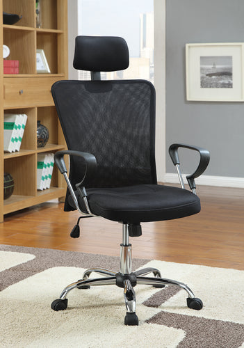 COASTER OFFICE-ACCESSORY MESH BACK OFFICE CHAIR BLACK AND CHROME