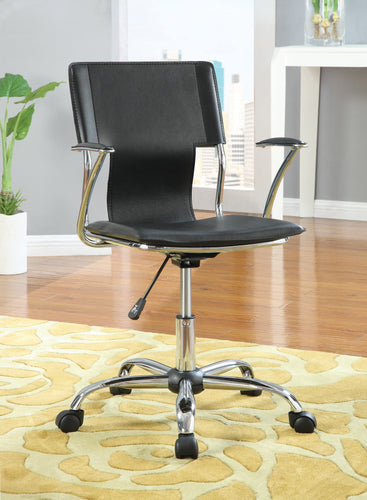 COASTER OFFICE-ACCESSORY ADJUSTABLE HEIGHT OFFICE CHAIR BLACK AND CHROME