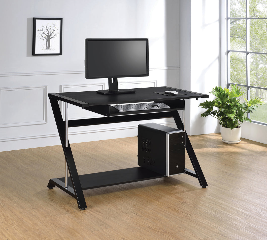 COASTER OFFICE-ACCESSORY MALLET COMPUTER DESK WITH BOTTOM SHELF BLACK