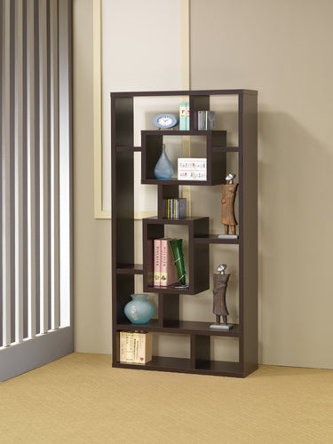 COASTER OFFICE-ACCESSORY 10-SHELF BOOKCASE CAPPUCCINO