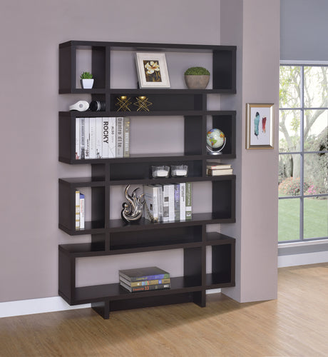 COASTER OFFICE-ACCESSORY 4-TIER OPEN BACK BOOKCASE CAPPUCCINO