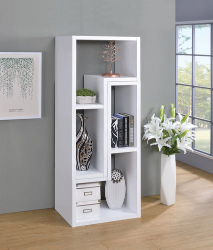 COASTER OFFICE-ACCESSORY CONVERTIBLE TV CONSOLE AND BOOKCASE WHITE