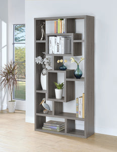 COASTER OFFICE-ACCESSORY 10-SHELF BOOKCASE WEATHERED GREY