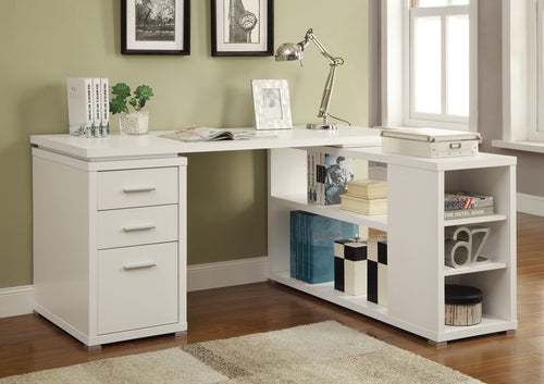 COASTER OFFICE-ACCESSORY YVETTE L-SHAPE OFFICE DESK WHITE