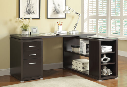 COASTER OFFICE-ACCESSORY YVETTE L-SHAPE OFFICE DESK CAPPUCCINO