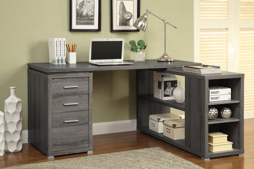 COASTER OFFICE-ACCESSORY YVETTE L-SHAPE OFFICE DESK WEATHERED GREY