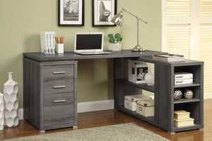 COASTER OFFICE-ACCESSORY YVETTE L-SHAPE OFFICE DESK WEATHERED GREY