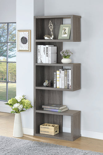 COASTER OFFICE-ACCESSORY 5-TIER BOOKCASE WEATHERED GREY