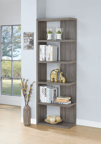 COASTER OFFICE-ACCESSORY 5-TIER BOOKCASE WEATHERED GREY