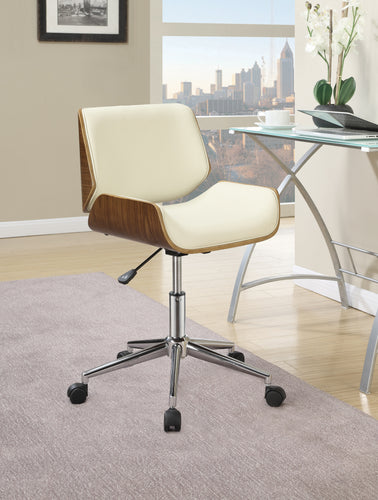 COASTER OFFICE-ACCESSORY ADJUSTABLE HEIGHT OFFICE CHAIR ECRU AND CHROME