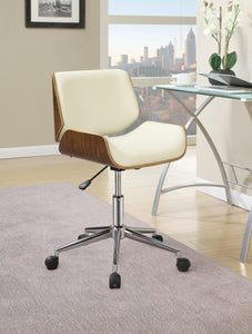 COASTER OFFICE-ACCESSORY ADJUSTABLE HEIGHT OFFICE CHAIR ECRU AND CHROME