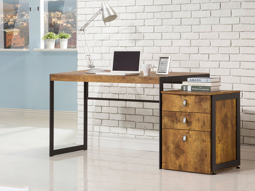COASTER OFFICE-ACCESSORY ESTRELLA WRITING DESK ANTIQUE NUTMEG AND GUNMETAL