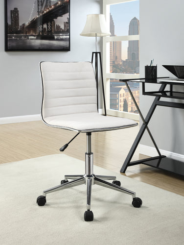 COASTER OFFICE-ACCESSORY ADJUSTABLE HEIGHT OFFICE CHAIR WHITE AND CHROME