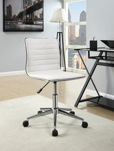 COASTER OFFICE-ACCESSORY ADJUSTABLE HEIGHT OFFICE CHAIR WHITE AND CHROME