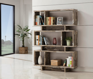 COASTER OFFICE-ACCESSORY 3-TIER GEOMETRIC BOOKCASE SALVAGED CABIN